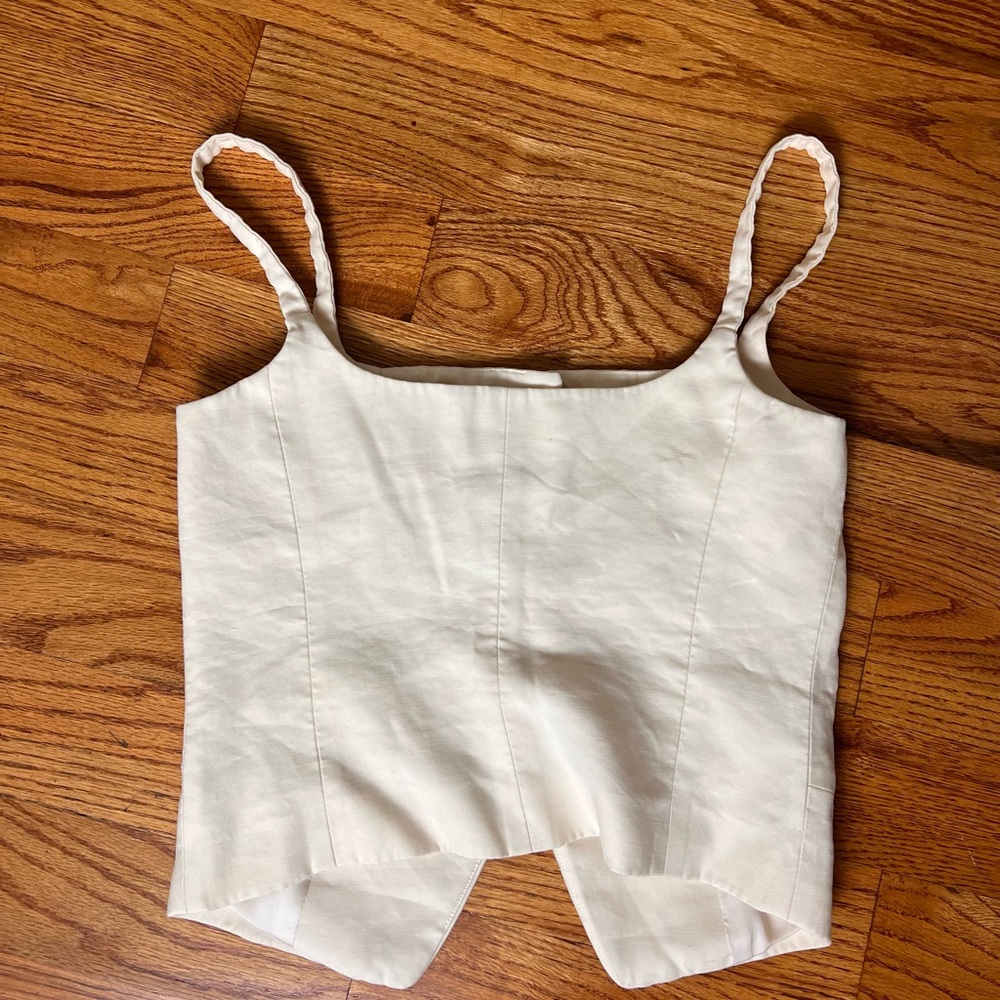 Mango Off-White Button-Up Top - Picture 4 of 6